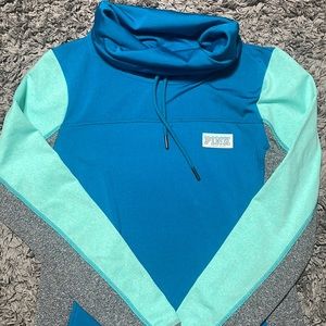 PINK Cowl Neck Hoodie with Zipper Pockets Size SMALL